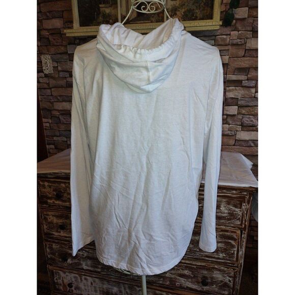 5/$25 Sz L Ocean City MD Lightweight Top W/Hoodie Mushrooms Funky Beach Coverup - Picture 7 of 7